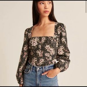 abercrombie and fitch long sleeve corset top